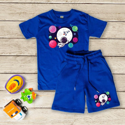 Custom Kids' Short Set Outfit Shorts & Tshirt Universe Astronaut