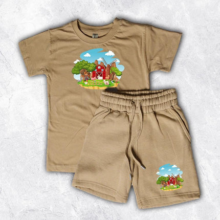 Custom Kids' Short Set Outfit Shorts & Tshirt Farm