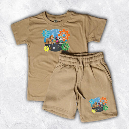 Custom Kids' Short Set Outfit Shorts & Tshirt Pupstruction