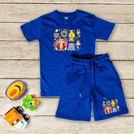 Custom Kids' Short Set Outfit Shorts & Tshirt Safari Baby Animals