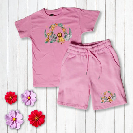 Custom Kids' Short Set Outfit Shorts & Tshirt Safari