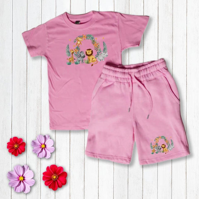 Custom Kids' Short Set Outfit Shorts & Tshirt Safari