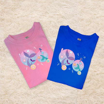 Custom Kids' Short Set Outfit Shorts & Tshirt Mermaid Tail