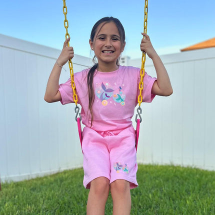 Custom Kids' Short Set Outfit Shorts & Tshirt Mermaid Tail