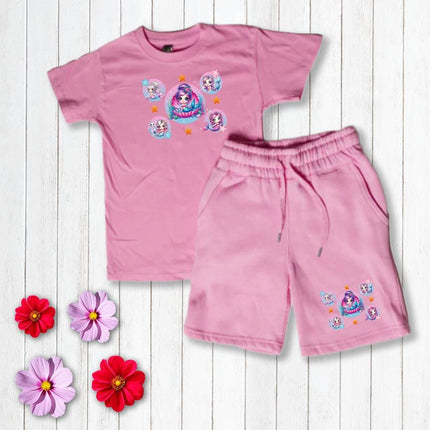 Custom Kids' Short Set Outfit Shorts & Tshirt Mermaid 1