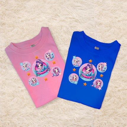 Custom Kids' Short Set Outfit Shorts & Tshirt Mermaid 1