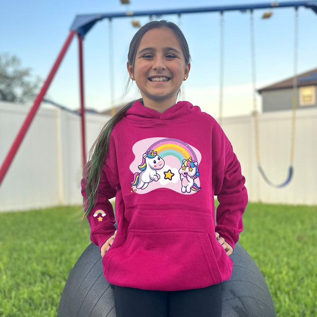 Kids Hoddie Sweatshirt Cozy Toddler Pullover Fleece Winter Outfit Gift for Girl Daughter Unicorn