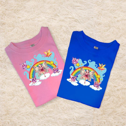 Custom Kids' Short Set Outfit Shorts & Tshirt Fairies and Rainbow