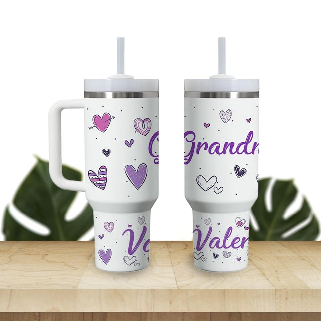 Custom Tumbler 40oz Personalized Name Insulated Bottle Water Grandma Grandmother