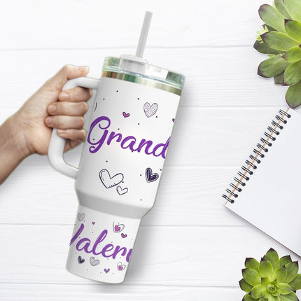 Custom Tumbler 40oz Personalized Name Insulated Bottle Water Grandma Grandmother