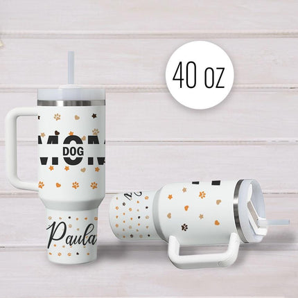 Custom Tumbler 40oz Personalized Name Insulated Bottle Water Dog Mom 1