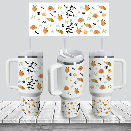 Custom Tumbler 40oz Personalized Name Insulated Bottle Water Dog Mom 2