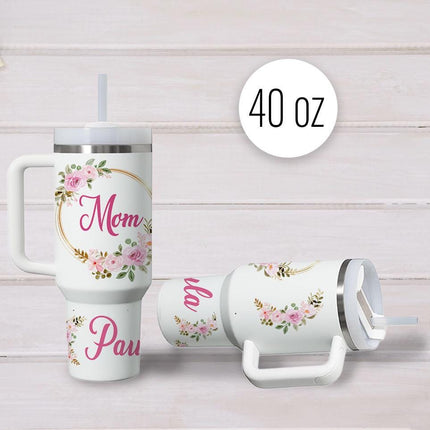 Custom Tumbler 40oz Personalized Name Insulated Bottle Water Mom Mother 1