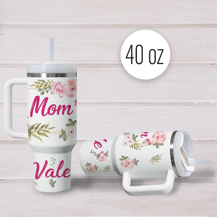 Custom Tumbler 40oz Personalized Name Insulated Bottle Water Mom Mother 2
