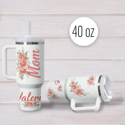 Custom Tumbler 40oz Personalized Name Insulated Bottle Water Mom Mother 3