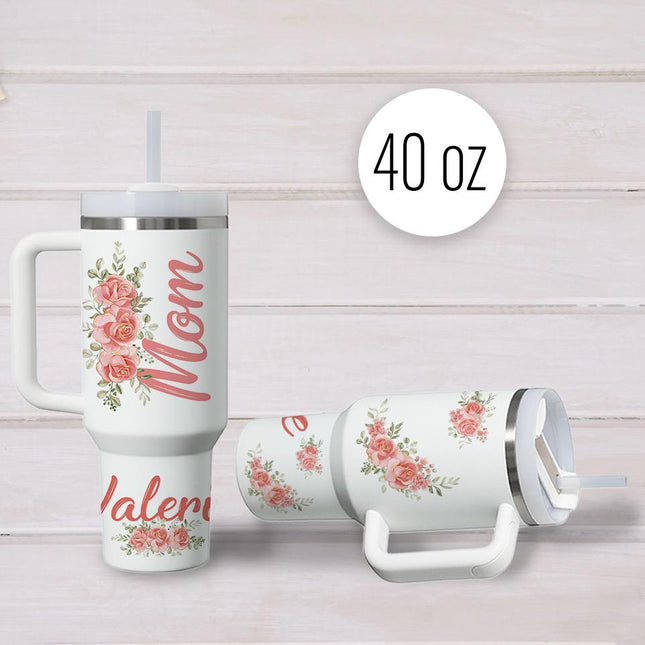 Custom Tumbler 40oz Personalized Name Insulated Bottle Water Mom Mother 3