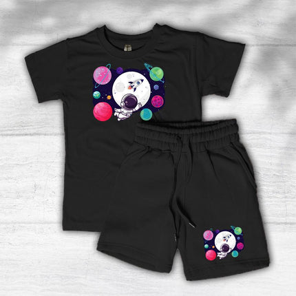 Custom Kids' Short Set Outfit Shorts & Tshirt Universe Astronaut