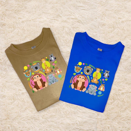 Custom Kids' Short Set Outfit Shorts & Tshirt Safari Baby Animals