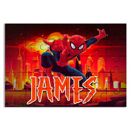 Spiderman Gift Bundle for Kids Custom Name Puzzle 16in Pillow and 12oz Tumbler Son Daughter Birthday Present Holidays