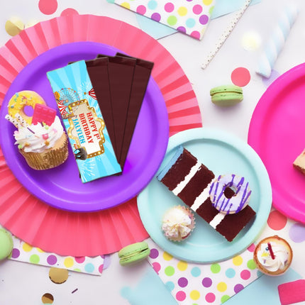 Circus Candy Bar Labels for Party Decor Chocolate Birthday Favor | 12-Pack Stickers Fits Chocolate Bar 1.55oz