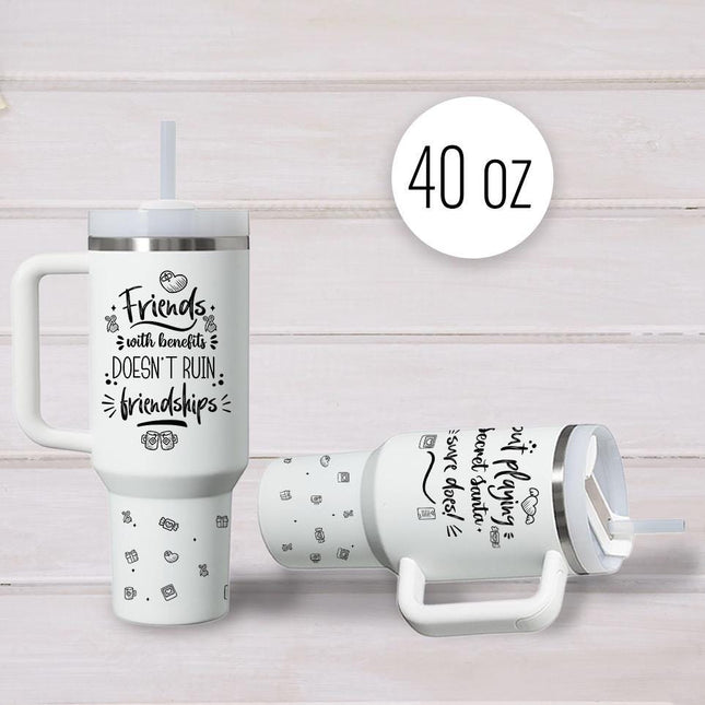Tumbler 40oz Insulated Bottle Water Stainless Steel Gift Bold Phrases Secret Santa