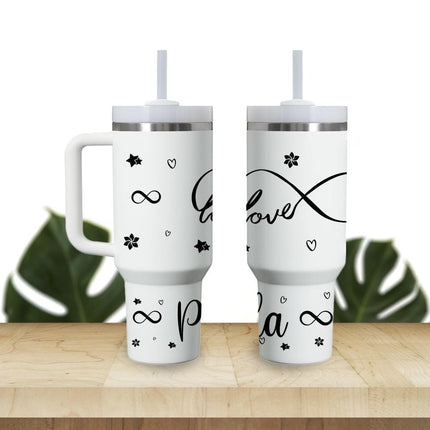 Custom Tumbler 40oz Personalized Name Insulated Bottle Water Infinite Love