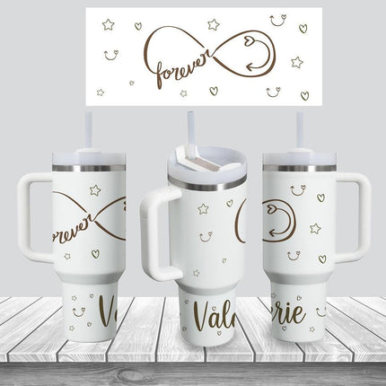 Custom Tumbler 40oz Personalized Name Insulated Bottle Water Infinite Love