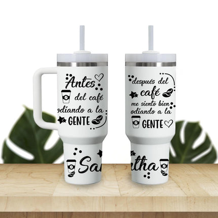 Tumbler 40oz Insulated Bottle Water Stainless Steel Gift Bold Phrases Coffee