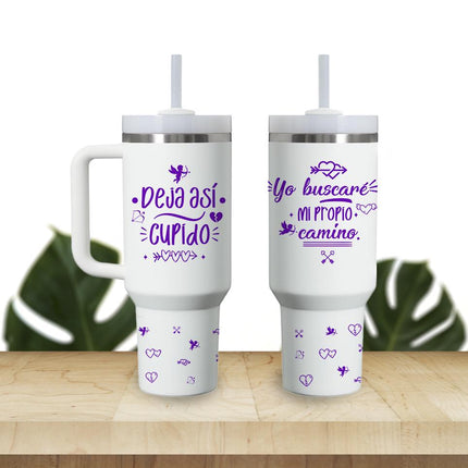 Tumbler 40oz Insulated Bottle Water Stainless Steel Gift Bold Phrases Cupid