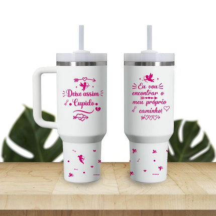 Tumbler 40oz Insulated Bottle Water Stainless Steel Gift Bold Phrases Cupid