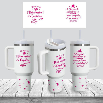 Tumbler 40oz Insulated Bottle Water Stainless Steel Gift Bold Phrases Cupid
