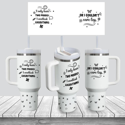 Tumbler 40oz Insulated Bottle Water Stainless Steel Gift Bold Phrases My Mood