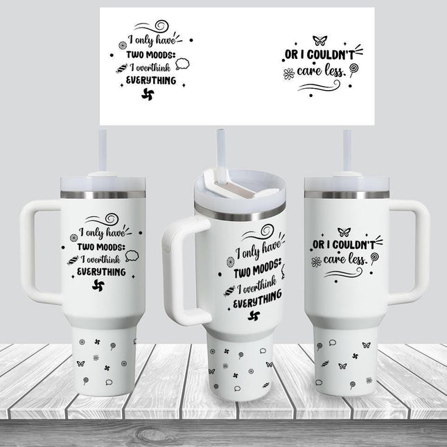 Tumbler 40oz Insulated Bottle Water Stainless Steel Gift Bold Phrases My Mood