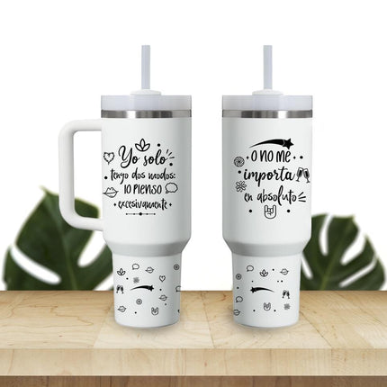 Tumbler 40oz Insulated Bottle Water Stainless Steel Gift Bold Phrases My Mood