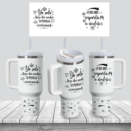 Tumbler 40oz Insulated Bottle Water Stainless Steel Gift Bold Phrases My Mood