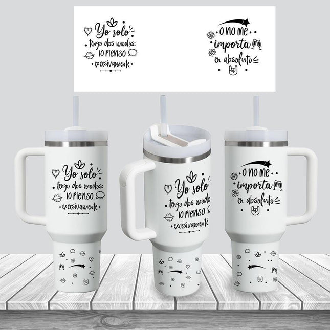 Tumbler 40oz Insulated Bottle Water Stainless Steel Gift Bold Phrases My Mood