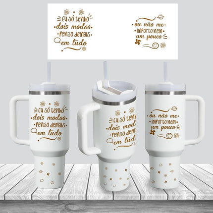 Tumbler 40oz Insulated Bottle Water Stainless Steel Gift Bold Phrases My Mood