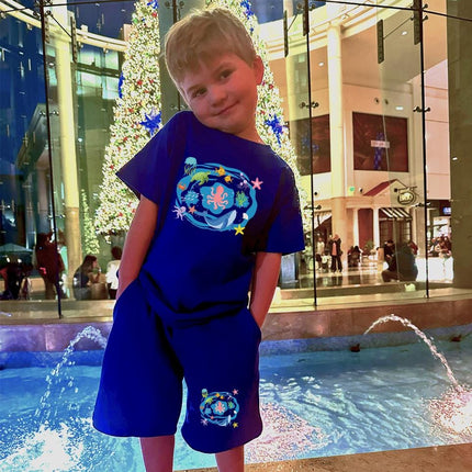 Custom Kids' Short Set Outfit Shorts & Tshirt Ocean Animals