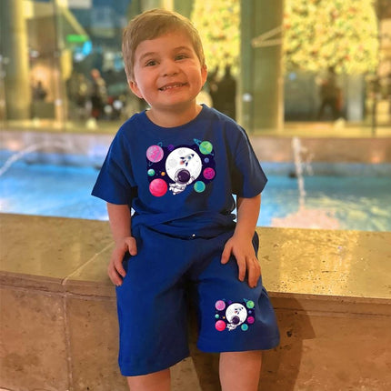 Custom Kids' Short Set Outfit Shorts & Tshirt Universe Astronaut