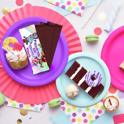 Muppet Babies Candy Bar Labels for Party Decor Chocolate Birthday Favor | 12-Pack Stickers Fits Chocolate Bar 1.55oz