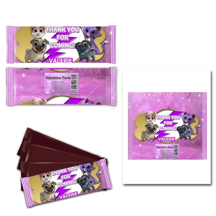 Puppy Dog Pals Candy Bar Labels for Party Decor Chocolate Birthday Favor | 12-Pack Stickers Fits Chocolate Bar 1.55oz