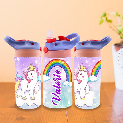 Unicorn Gift Bundle for Kids Custom Name Puzzle 16in Pillow and 12oz Tumbler Son Daughter Birthday Present Holidays