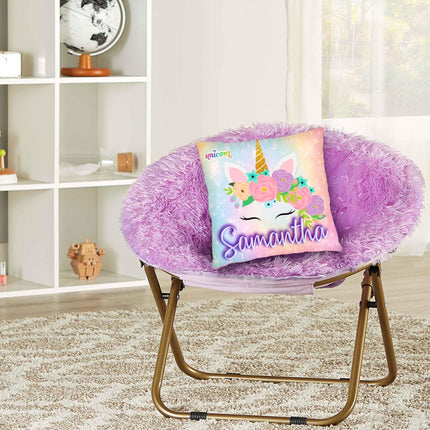Unicorn Gift Bundle for Kids Custom Name Puzzle 16in Pillow and 12oz Tumbler Son Daughter Birthday Present Holidays