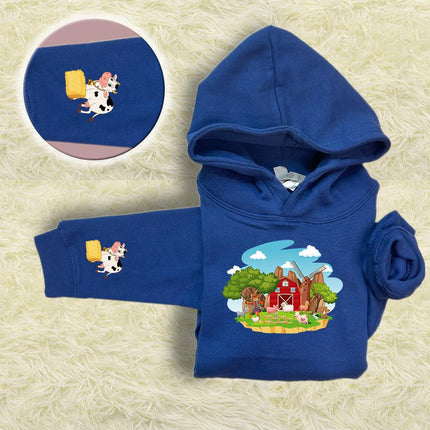 Kids Hoodie Sweatshirt Cozy Toddler Pullover Fleece Winter Outfit Gift for Boy Son Farm