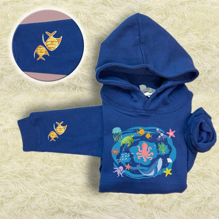 Kids Hoodie Sweatshirt Cozy Toddler Pullover Fleece Winter Outfit Gift for Boy Son Ocean