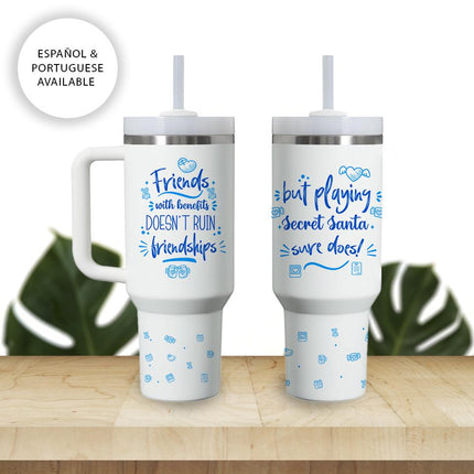 Tumbler 40oz Insulated Bottle Water Stainless Steel Gift Bold Phrases Secret Santa