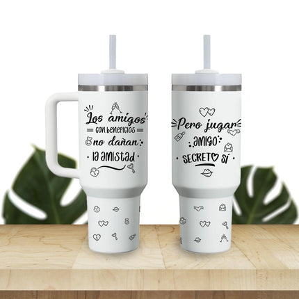 Tumbler 40oz Insulated Bottle Water Stainless Steel Gift Bold Phrases Secret Santa