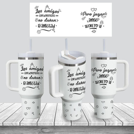 Tumbler 40oz Insulated Bottle Water Stainless Steel Gift Bold Phrases Secret Santa