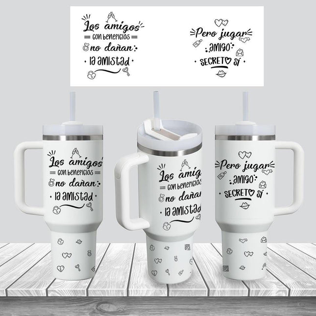 Tumbler 40oz Insulated Bottle Water Stainless Steel Gift Bold Phrases Secret Santa