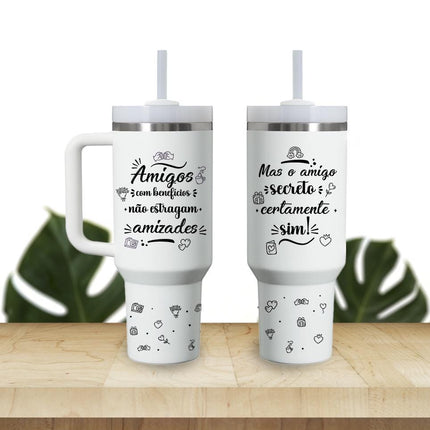 Tumbler 40oz Insulated Bottle Water Stainless Steel Gift Bold Phrases Secret Santa